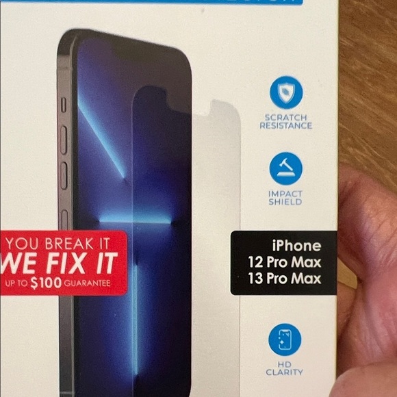 Safeguard Glass Screen Protector for iPhone 12 or 13 Pro Max - Blue - Picture 2 of 3